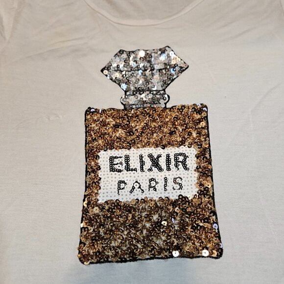 H&M Sequin Perfume Bottle Graphic Tee - Size Medium - Picture 2 of 4